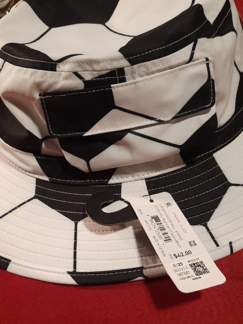 adidas Black & White Soccer Ball Bucket Hat